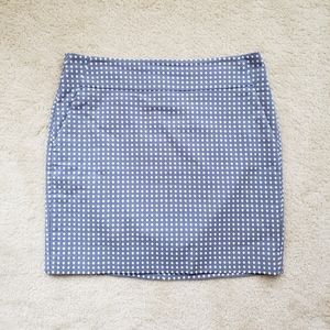 Ann Taylor Light Blue Skirt with White Polka Dots